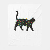 Cat Christmas Lights動物の値リストのためのクリスマスプレゼント フリースブランケット (正面)