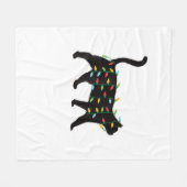 Cat Christmas Lights動物の値リストのためのクリスマスプレゼント フリースブランケット (正面(横))