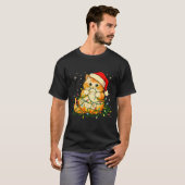 Cat Christmas Lights Santa Hat Xmas Cats Lover Pet Tシャツ (正面フル)