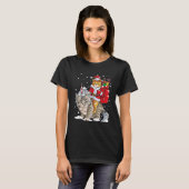 Cat Christmas Santa Caticorn Meowy Xmas Tシャツ (正面フル)