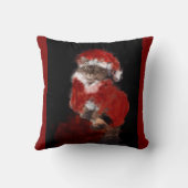 Cat Christmas Santa Maureen Girard Blue Eyes クッション (裏面)