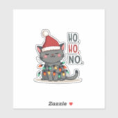 Cat Christmas Shirt Kids Funny Santa Cat Christmas シール (シート)