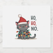 Cat Christmas Shirt Kids Funny Santa Cat Christmas スパークリングワインラベル (シングルラベル)
