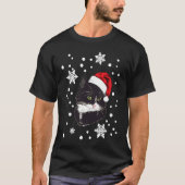 cat christmas snow  idea winter snowflake tシャツ (正面)