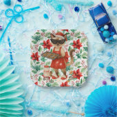 Cat Christmas themed for Siamese Cat Lovers ペーパープレート (パーティー)