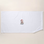 Cat Christmas Tree Christmas ビーチタオル (正面)