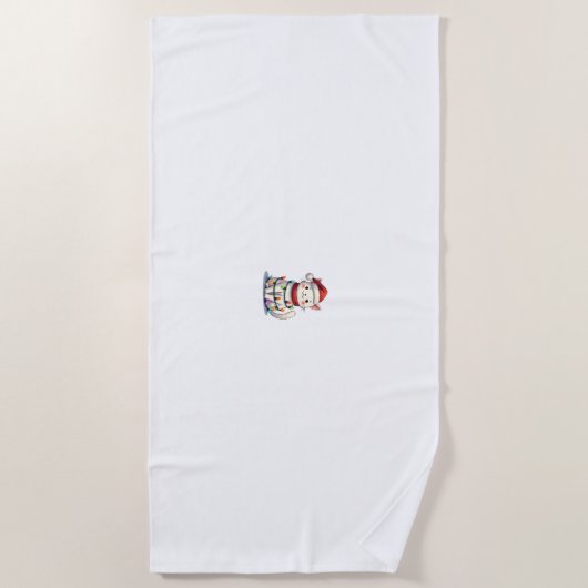 Cat Christmas Tree Christmas ビーチタオル (正面)