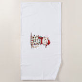 Cat Christmas Tree Christmas (2) ビーチタオル (正面)