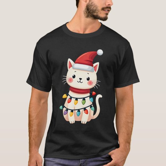 Cat Christmas Tree Christmas (4) Tシャツ (正面)