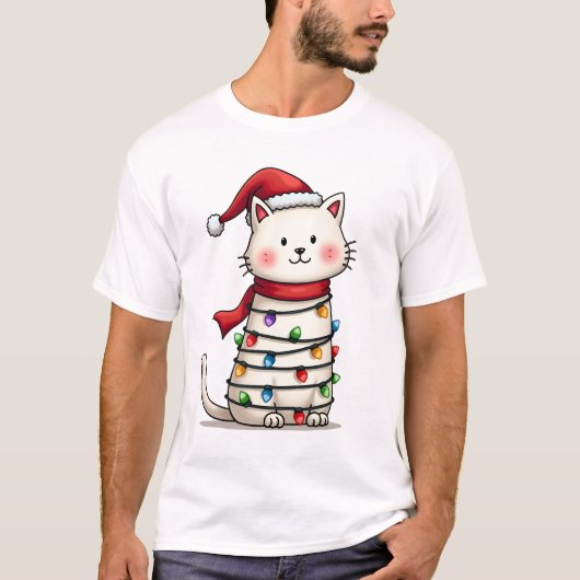 Cat Christmas Tree Christmas (6) Tシャツ (正面)