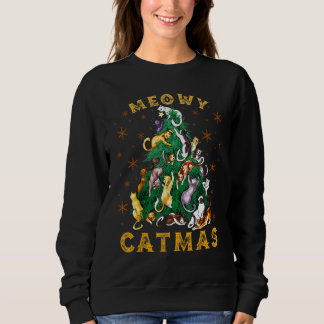 Cat Christmas Tree Meowy Catmas  Xmas スウェットシャツ