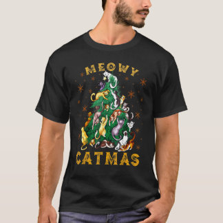 Cat Christmas Tree Meowy Catmas  Xmas Tシャツ