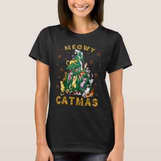 Cat Christmas Tree Meowy Catmas  Xmas Tシャツ