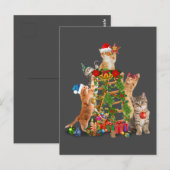Cat Christmas Tree Ugly Christmas Cat Mom Cat Dad ポストカード (正面/裏面)