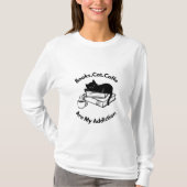 Cat Coffee Book Lover T-Shirt, Cozy Reader Aesthet Tシャツ (正面)