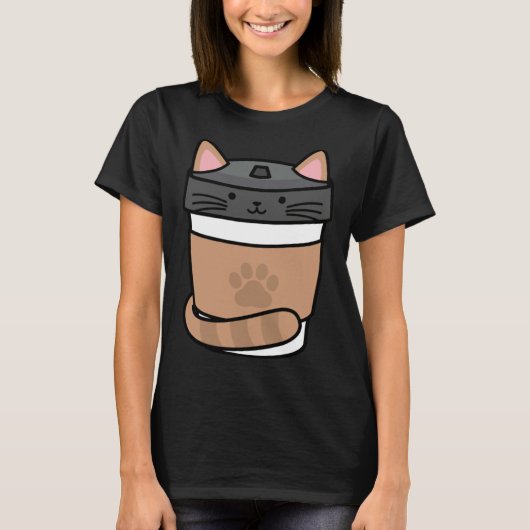 Cat Coffee Cat Owner Job  Cats Humorous Fun Tシャツ (正面)