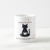  Cat + Coffee = Claws” Minimalist Design  コーヒーマグカップ (中央)