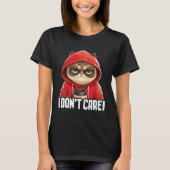 Cat Coffee I Cat I Don t Care Tシャツ (正面)