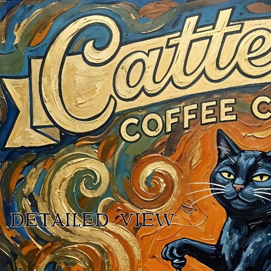 Cat Coffee Lovers Wall Art Print Poster ポスター