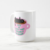 Cat & coffee make the world go around | Mug コーヒーマグカップ (正面左)