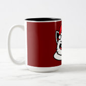 Cat Confident Santa Hat Crossed Arms Christmas ツートーンマグカップ (左)