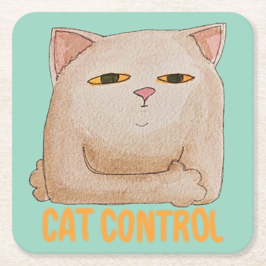 Cat Control スクエアペーパーコースター (正面)