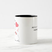 Cat Coule "I love you" 사랑해요 （韓国語） ツートーンマグカップ (中央)