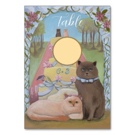 Cat Couple Initials DIY Wedding Table Cards テーブルナンバー