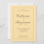 Cat Couple Yellow Wedding 招待状 (裏面)