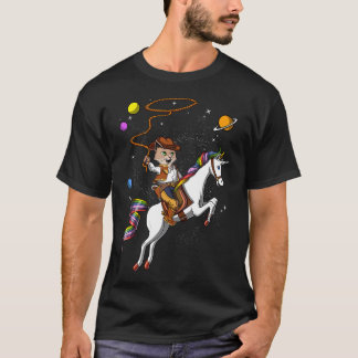 Cat Cowboy Riding Unicorn Tシャツ