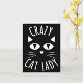 Cat Crazy Cat Lady Funny Cat Lover Mother's Day Bi カード (黄色い花)