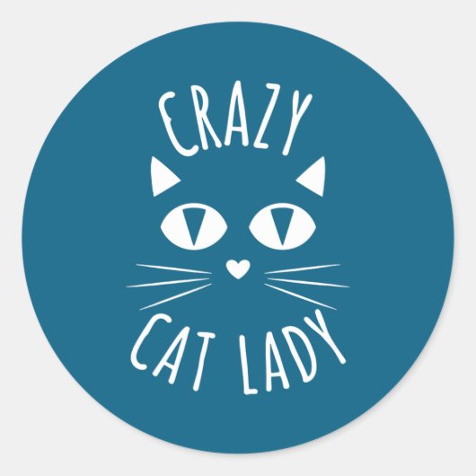 Cat Crazy Cat Lady Funny Cat Lover Mother's Day Bi ラウンドシール (正面)