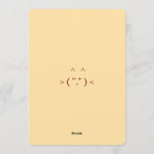 Cat Cream Burgundy Stripes Baby Shower  招待状 (裏面)