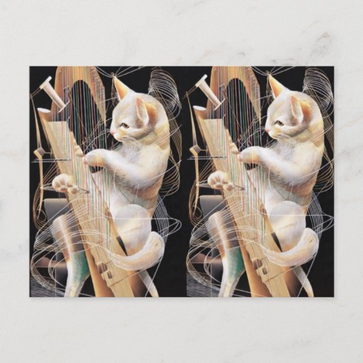 Cat Crescendo – Surrealist Art Postcard ポストカード (正面)