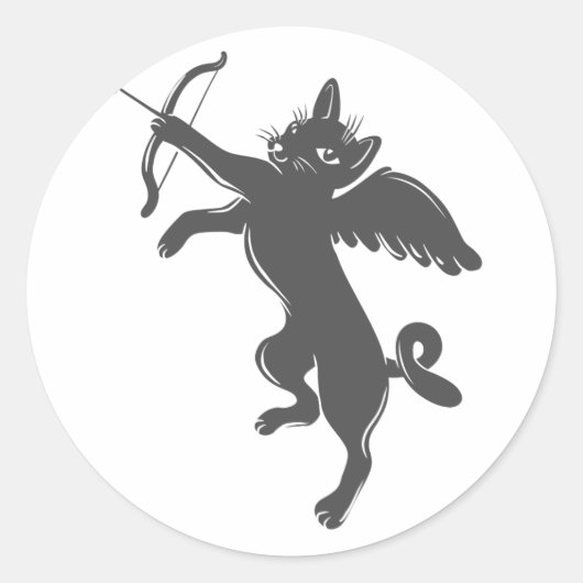 cat cupid – 背景色の選択 ラウンドシール (正面)