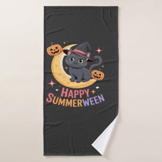 Cat Cute Halloween Aesthetic Essential T-Shirt バスタオル (バスタオル)