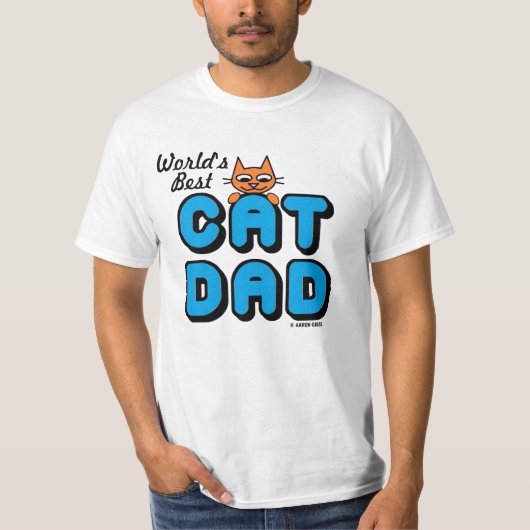 "CAT DAD" ネコ好きメンズTシャツ Tシャツ (正面)