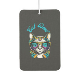 Cat Dad Black Cat Vintage Eighties Style Cat Retro カーエアーフレッシュナー