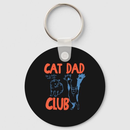 Cat Dad Club Funny Cat Lover Pet Parent Father's D キーホルダー (正面)