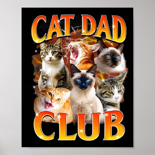 Cat Dad Club Funny Life Is Better With Cats Father ポスター (正面)