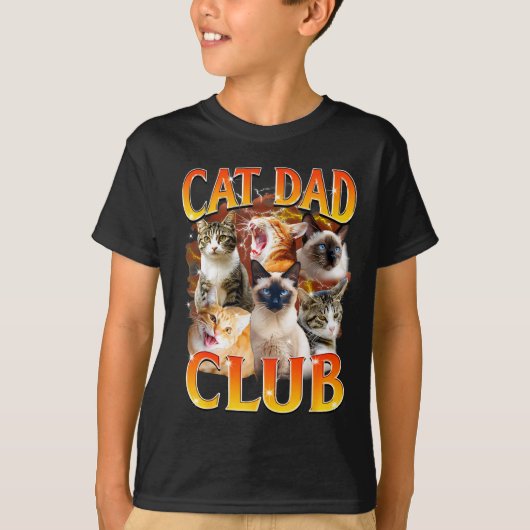 Cat Dad Club Funny Life Is Better With Cats Father Tシャツ (正面)
