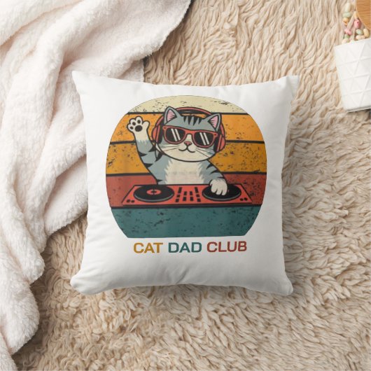 CAT DAD CLUB / Funny Retro クッション (ブランケット)