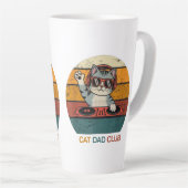 CAT DAD CLUB / Funny Retro misician カフェラテマグ (右アングル)