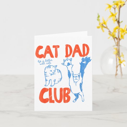 Cat Dad Club, Life Is Better With Cats, Cat Dad, F カード (黄色い花)