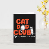 Cat Dad Club Life Is Better With Cats Father's Day カード (黄色い花)