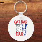 Cat Dad Club Life Is Better With Cats Father's Day キーホルダー (正面)