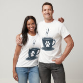 Cat Dad Coffee – Minimalist Cat Paw & Mug Tee for  Tシャツ (ユニセックス)