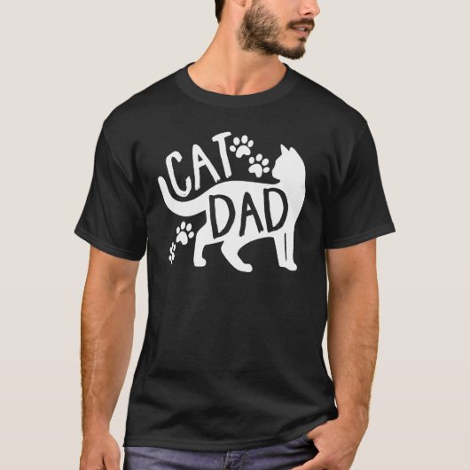 Cat Dad Cute Father s Day Apparel Tシャツ (正面)