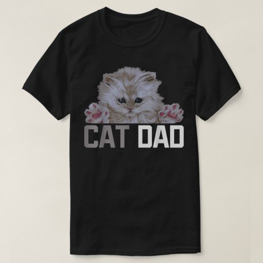 Cat Dad Daddy Kitten Kitty Owners Fur Parent Cat L Tシャツ (デザイン正面)