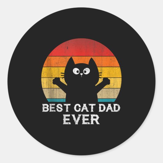 Cat Dad Ever - Funny Cats Tank Top  ラウンドシール (正面)
